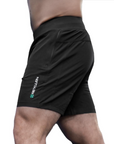 reyllen x1 mens stretchy nylon black workout wod shorts for crossfit side view