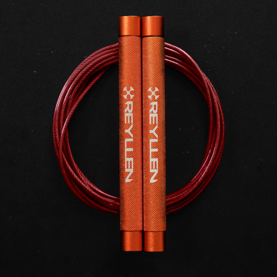 Reyllen Flare MX CrossFit Speed Skipping Jump Rope aluminium handles orange and red pvc cable