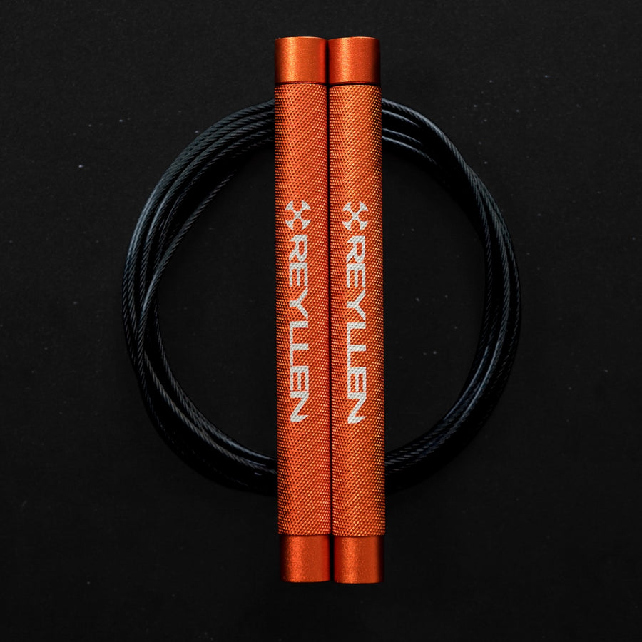 Reyllen Flare MX CrossFit Speed Skipping Jump Rope aluminium handles orange and black pvc cable