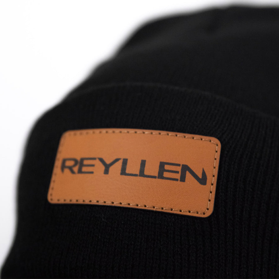 Reyllen Beanie Hat front logo closeup
