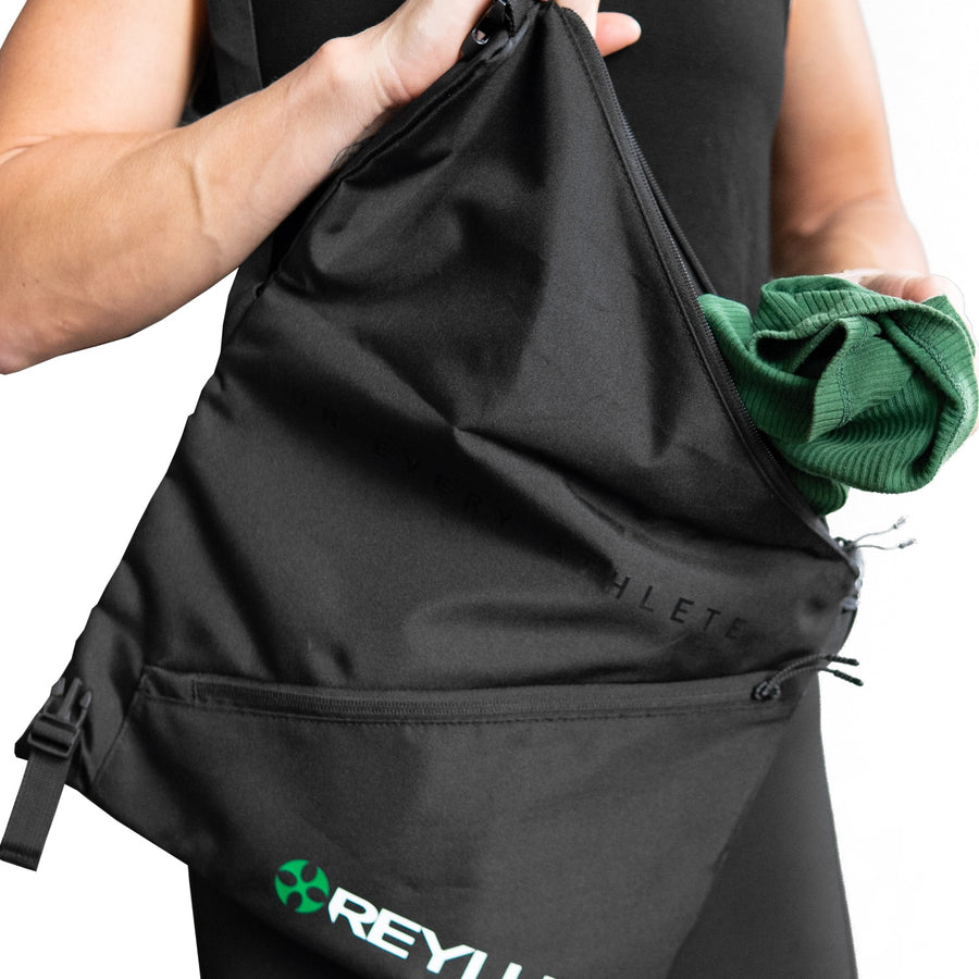 Reyllen musette shoulder bag open main compartment pocket