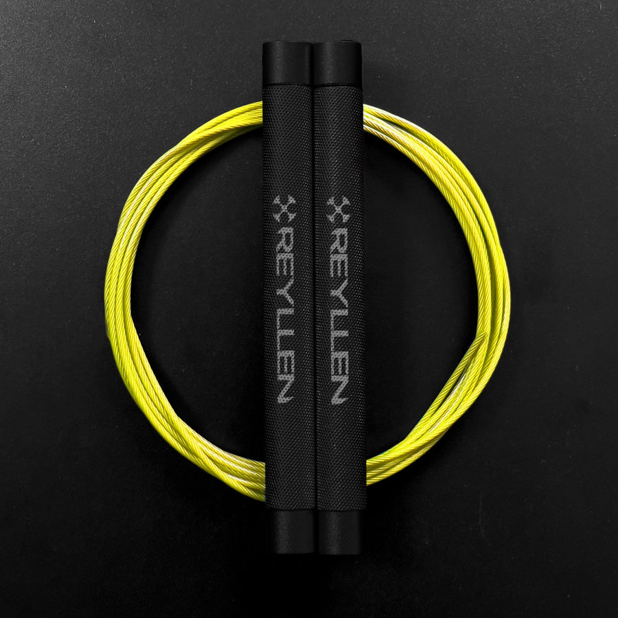 Reyllen Flare MX Speed Skipping Jump Rope aluminium handles black and yellow nylon cable