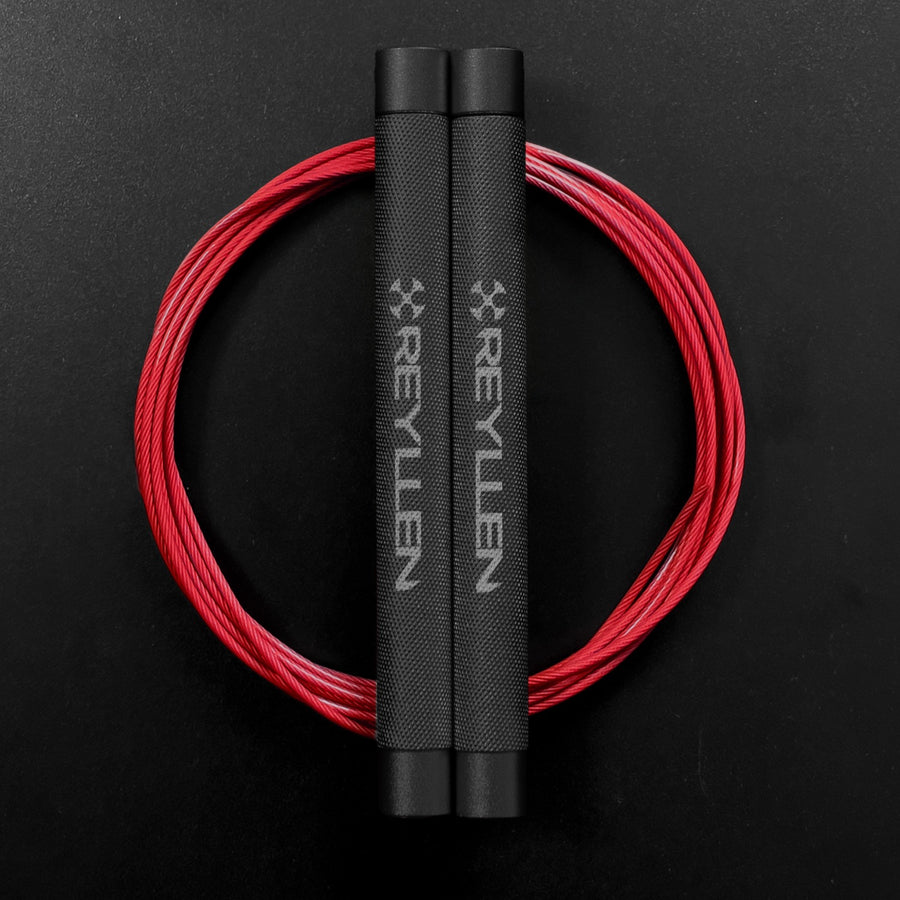 Reyllen Flare MX CrossFit Speed Skipping Jump Rope aluminium handles dark grey and red nylon cable