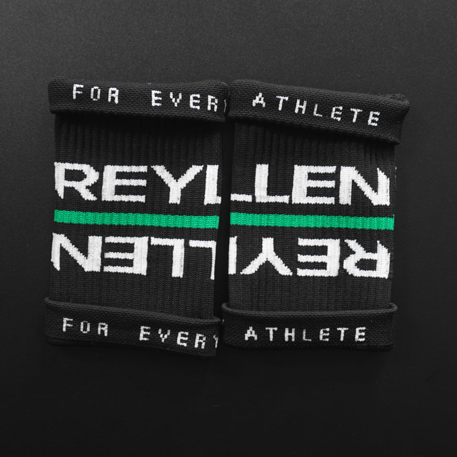 reyllen crossfit lifting sweat bands wrist bands black pair inner detail