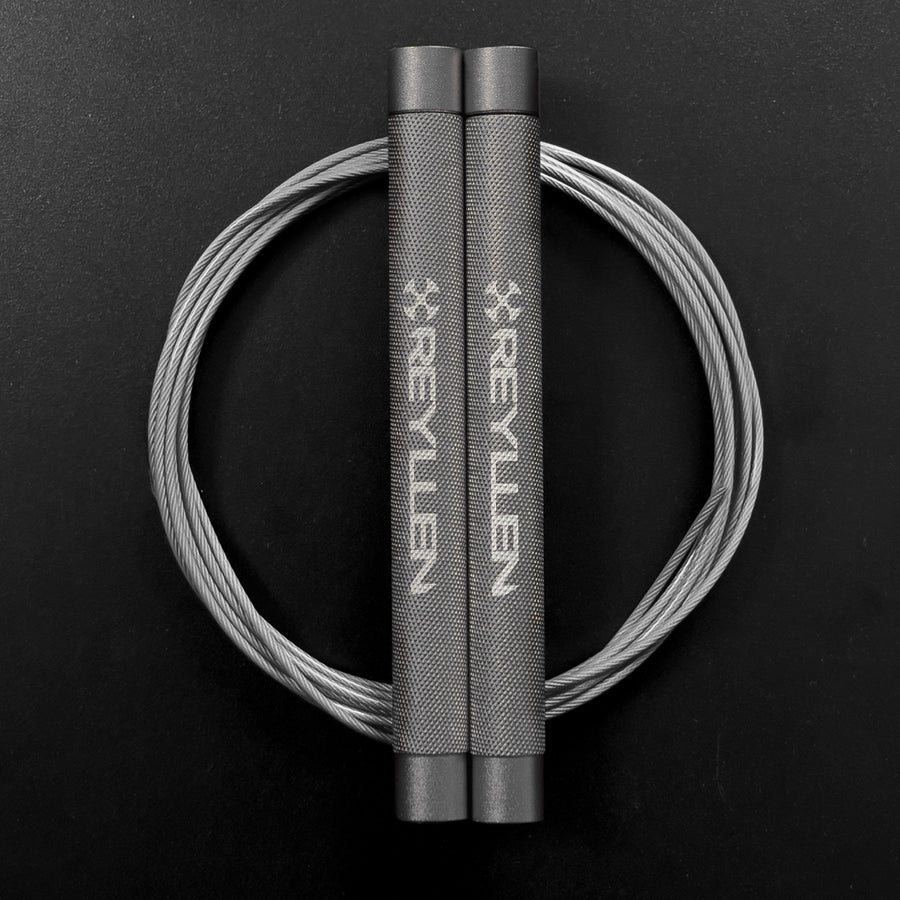 Reyllen Flare MX CrossFit Speed Skipping Jump Rope aluminium handles light grey and grey nylon cable