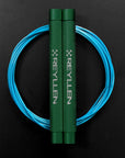 Reyllen Flare MX CrossFit Speed Skipping Jump Rope aluminium handles green and blue nylon cable