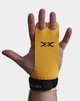 bumblebee gymnastic crossfit hand grips 2-hole view wearing on hand