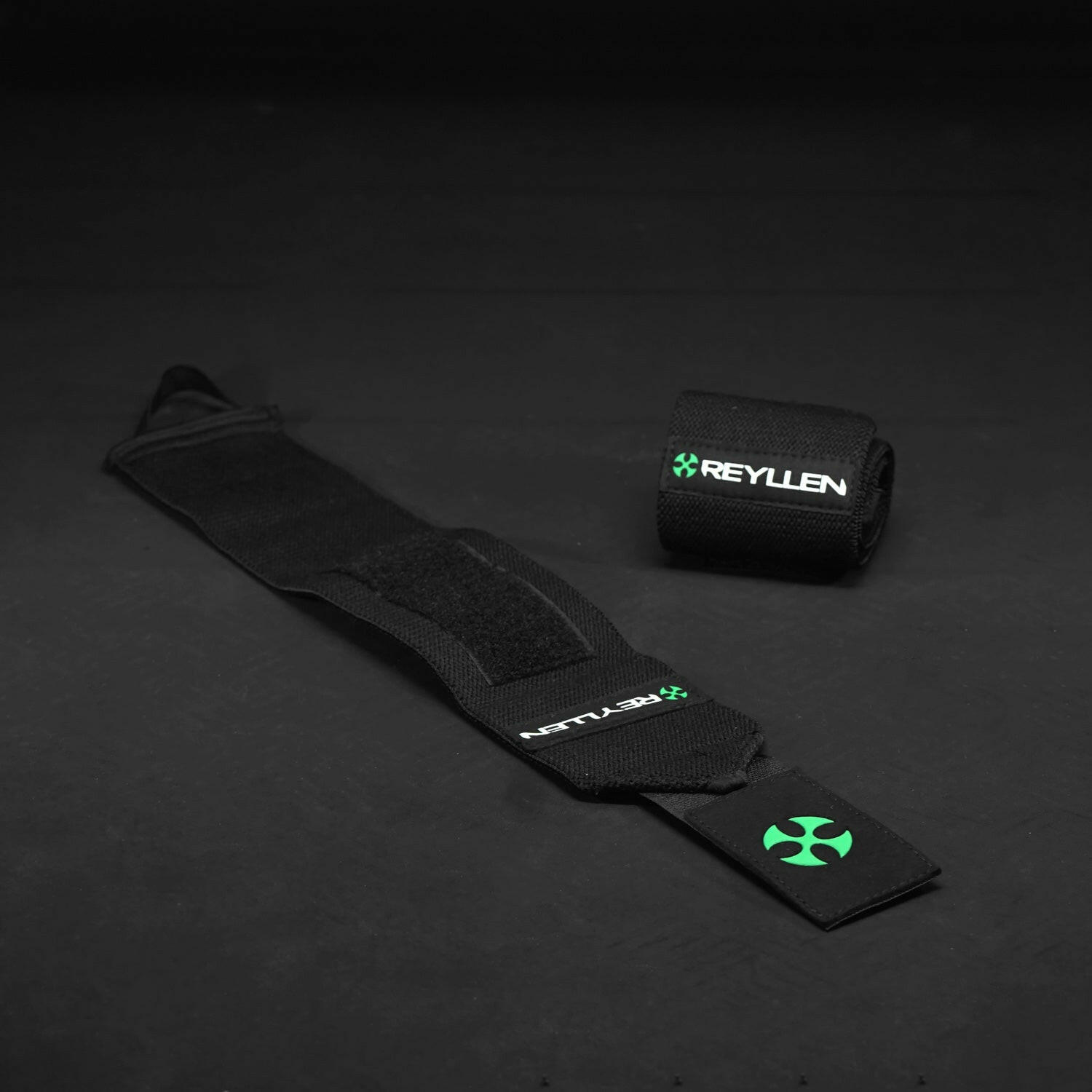 reyllen X1 Wrist Wraps elastic support laid flat on floor