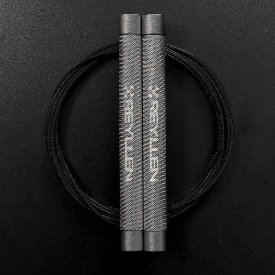 Reyllen Flare MX CrossFit Speed Skipping Jump Rope aluminium handles light grey and black nylon cable