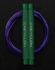 Reyllen Flare MX CrossFit Speed Skipping Jump Rope aluminium handles green and purple pvc cable
