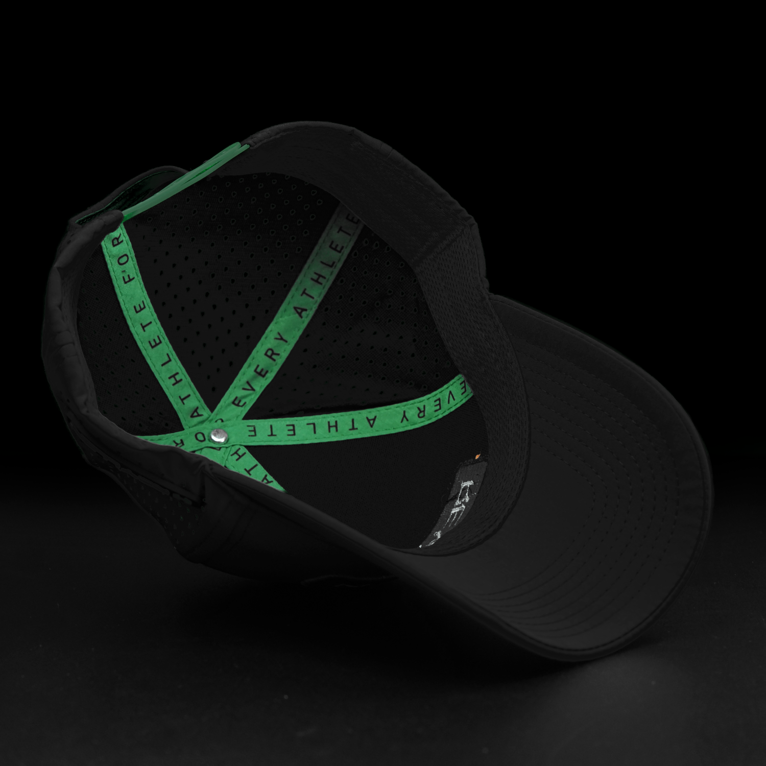 reyllen performance baseball cap hat black inside view