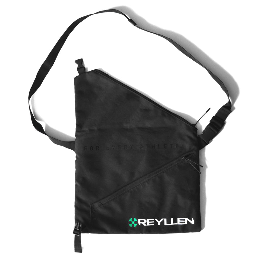 Reyllen musette shoulder bag top down view open