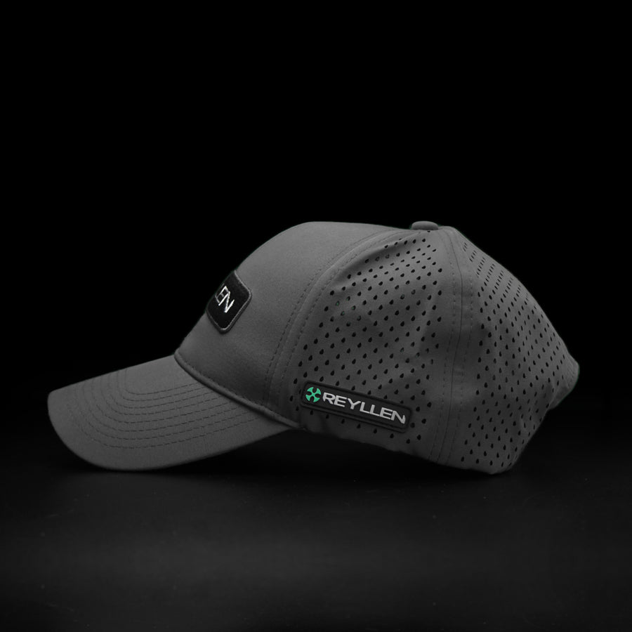 reyllen performance baseball cap hat  grey side view