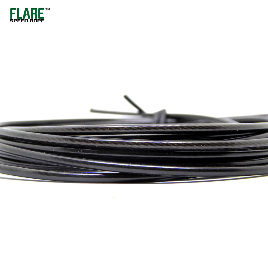 flare speed rope replacement skipping jump cable black pvc coated