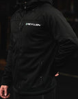 Reyllen Soft Shell Jacket Unisex Polyester Fleece Hood  worn by man side view 2