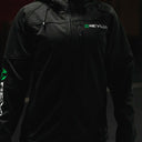 Reyllen Soft Shell Jacket Unisex Polyester Fleece Hood  worn by woman closeup view